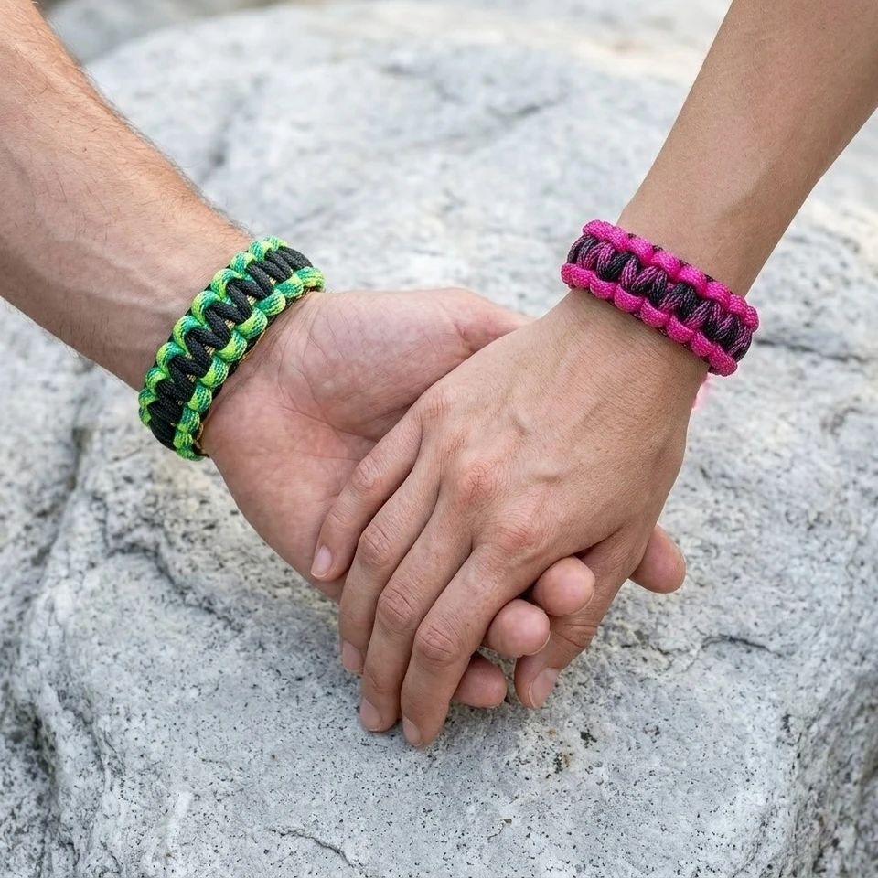Vibrant Handwoven Paracord Survival Bracelet for Outdoor Adventures and Everyday Style