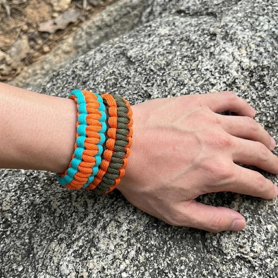 Vibrant Handwoven Paracord Survival Bracelet for Outdoor Adventures and Everyday Style - Image 3