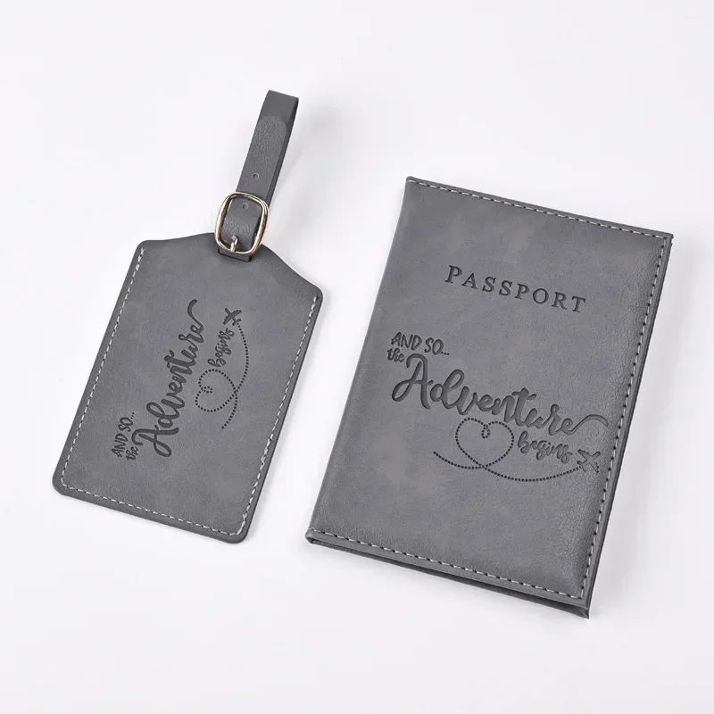Chic PU Leather Passport Cover & Matching Luggage Tag Set for Stylish Travel - Image 4