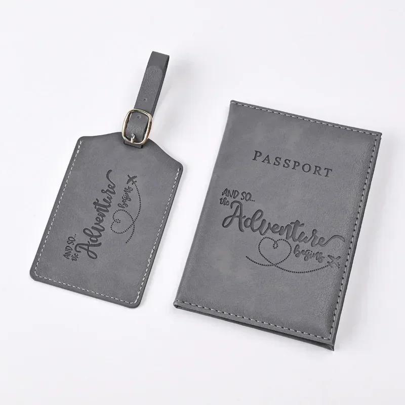 Chic PU Leather Passport Cover & Matching Luggage Tag Set for Stylish Travel - Image 4