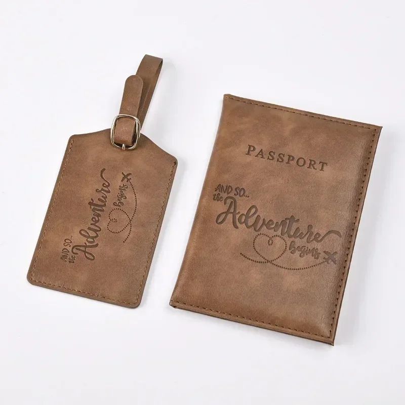 Chic PU Leather Passport Cover & Matching Luggage Tag Set for Stylish Travel - Image 5