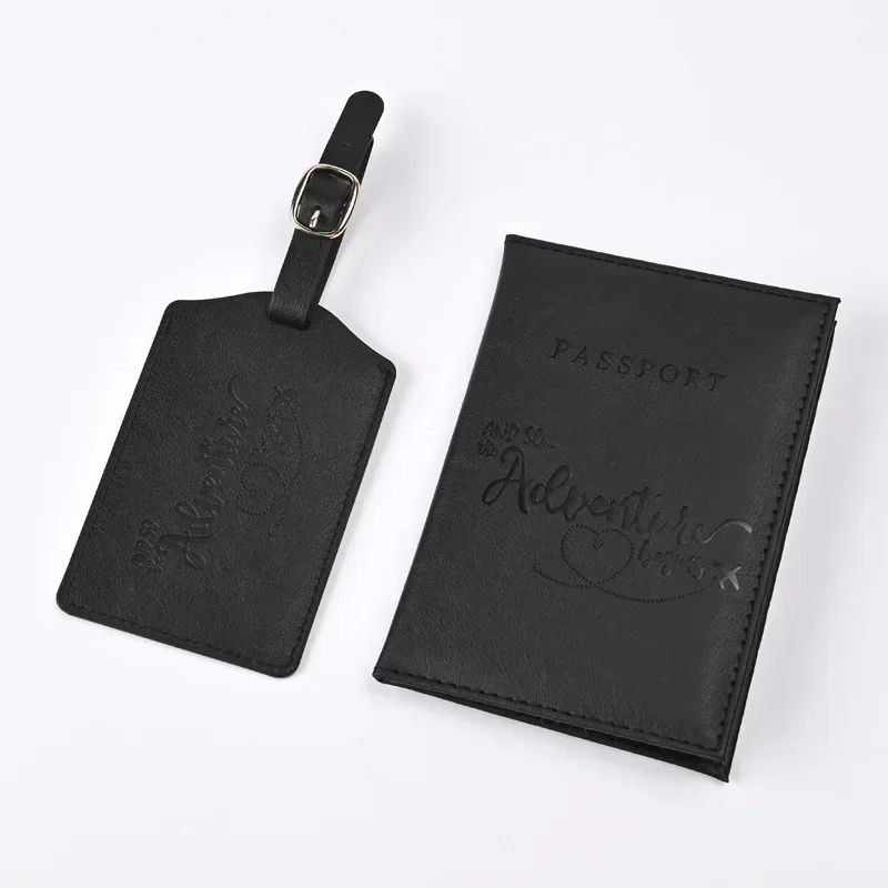 Chic PU Leather Passport Cover & Matching Luggage Tag Set for Stylish Travel - Image 6