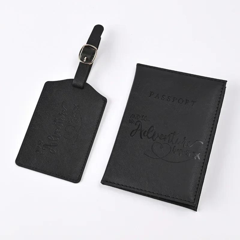 Chic PU Leather Passport Cover & Matching Luggage Tag Set for Stylish Travel - Image 6