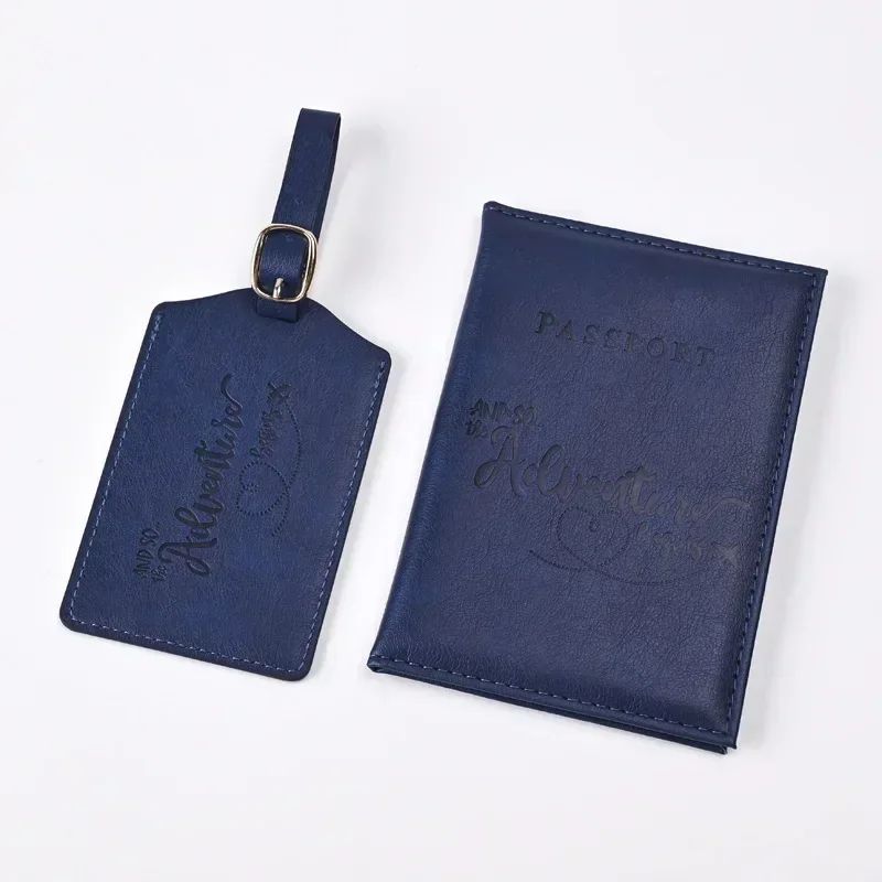 Chic PU Leather Passport Cover & Matching Luggage Tag Set for Stylish Travel - Image 7