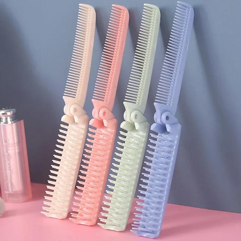 Portable Folding Hair Comb with Gentle Massage Bristles – Compact Travel-Friendly Styling Tool - Image 1