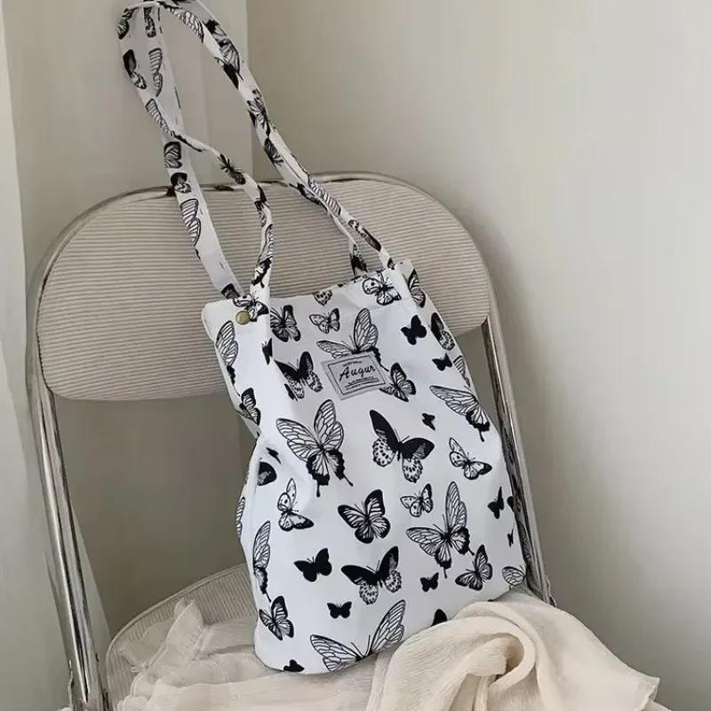 Fashionable Printed Canvas Shoulder Tote Bag for Everyday Style & Shopping - Image 9