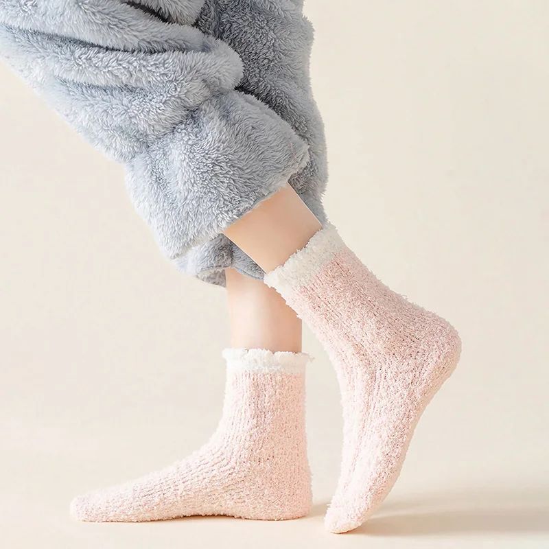 Luxuriously Soft & Thick Thermal Fluffy Lounge Socks for Women (4-Pair Pack) - Image 3