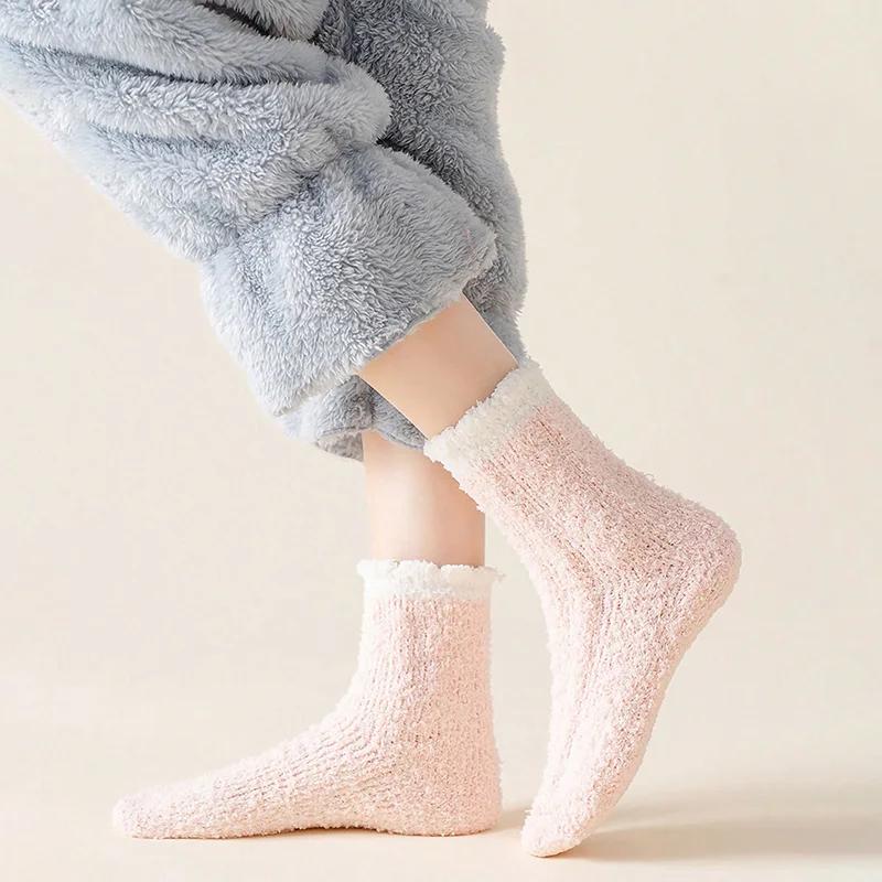 Luxuriously Soft & Thick Thermal Fluffy Lounge Socks for Women (4-Pair Pack) - Image 3