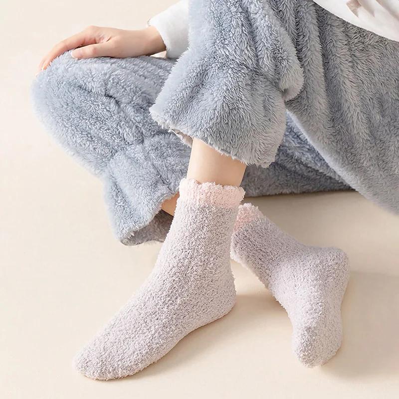 Luxuriously Soft & Thick Thermal Fluffy Lounge Socks for Women (4-Pair Pack) - Image 4