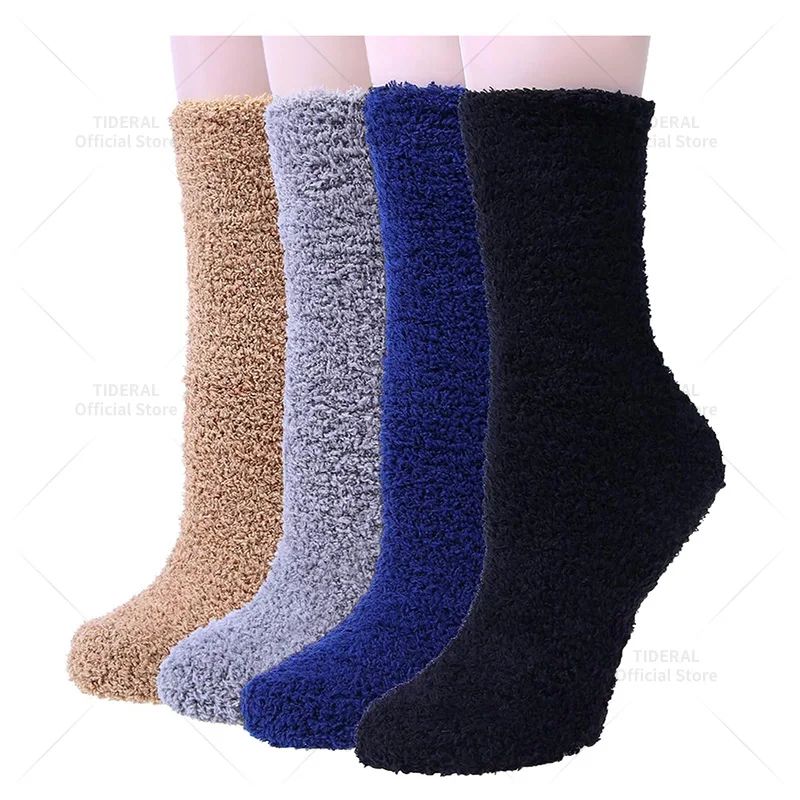 Luxuriously Soft & Thick Thermal Fluffy Lounge Socks for Women (4-Pair Pack) - Image 8