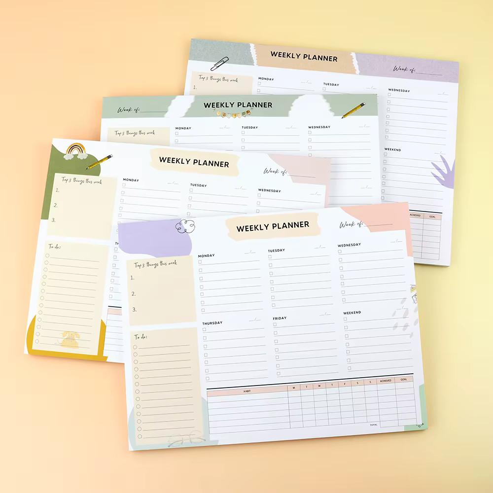 Undated Weekly Planner Pad with Habit Tracker & To-Do List – B5 Size - Image 1