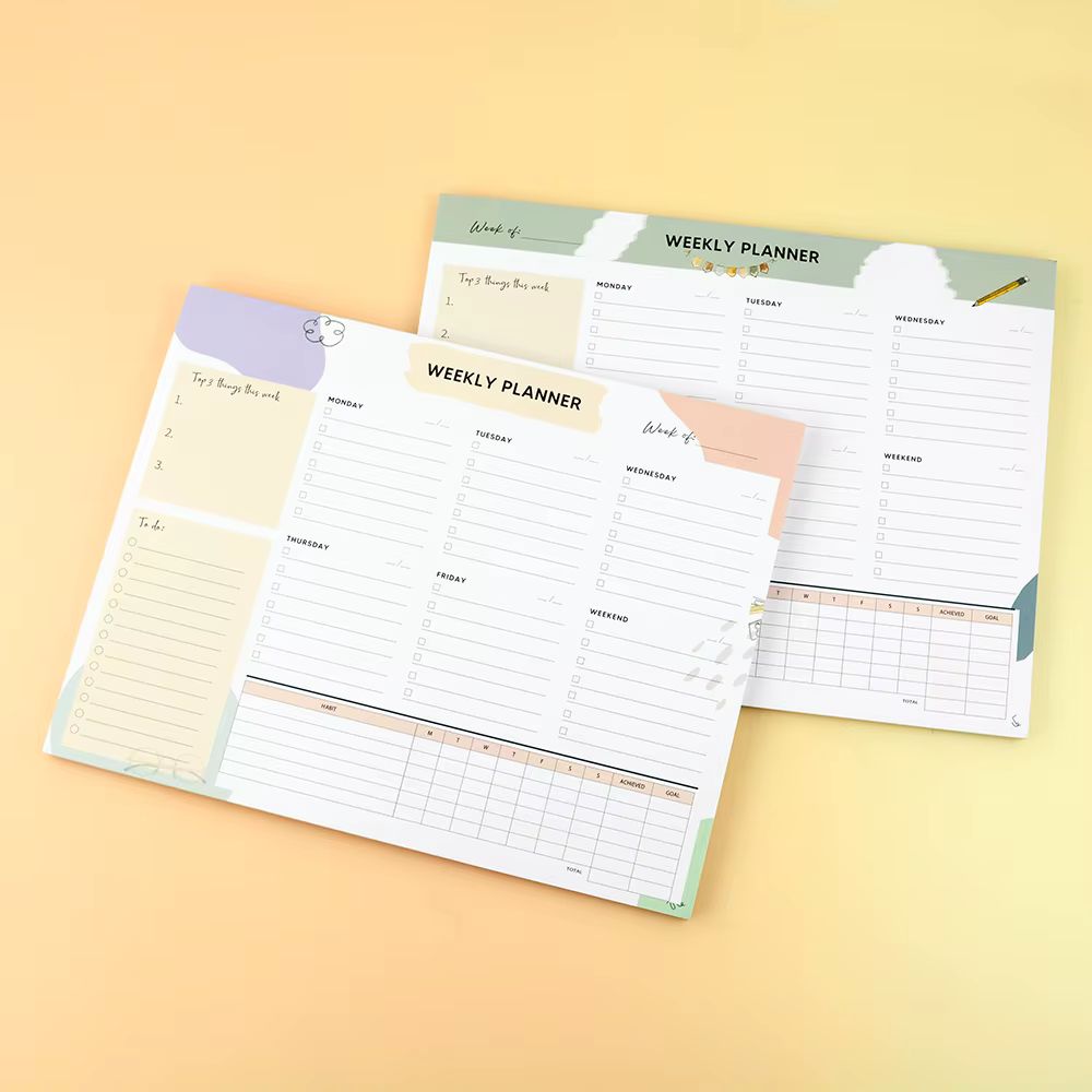Undated Weekly Planner Pad with Habit Tracker & To-Do List – B5 Size - Image 2