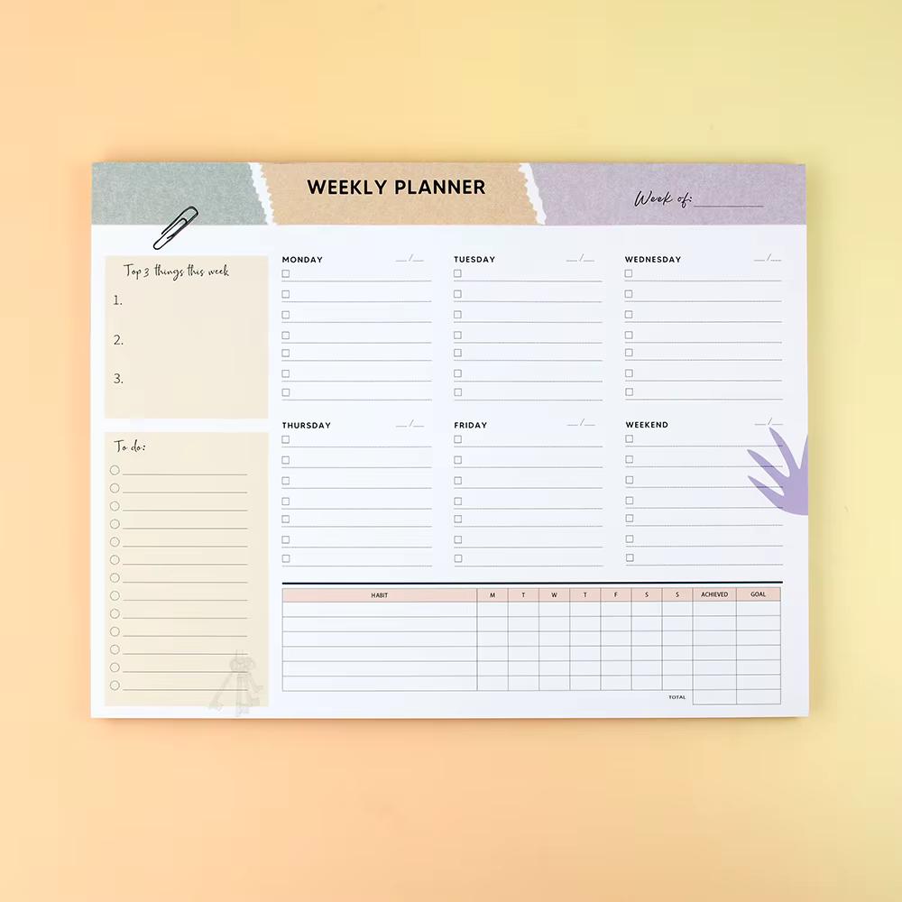 Undated Weekly Planner Pad with Habit Tracker & To-Do List – B5 Size - Image 6
