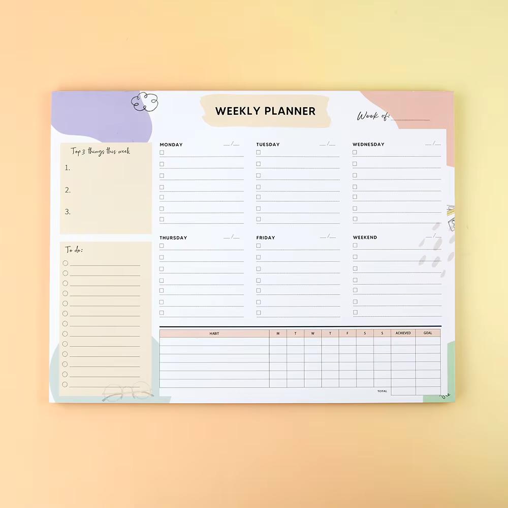 Undated Weekly Planner Pad with Habit Tracker & To-Do List – B5 Size - Image 7