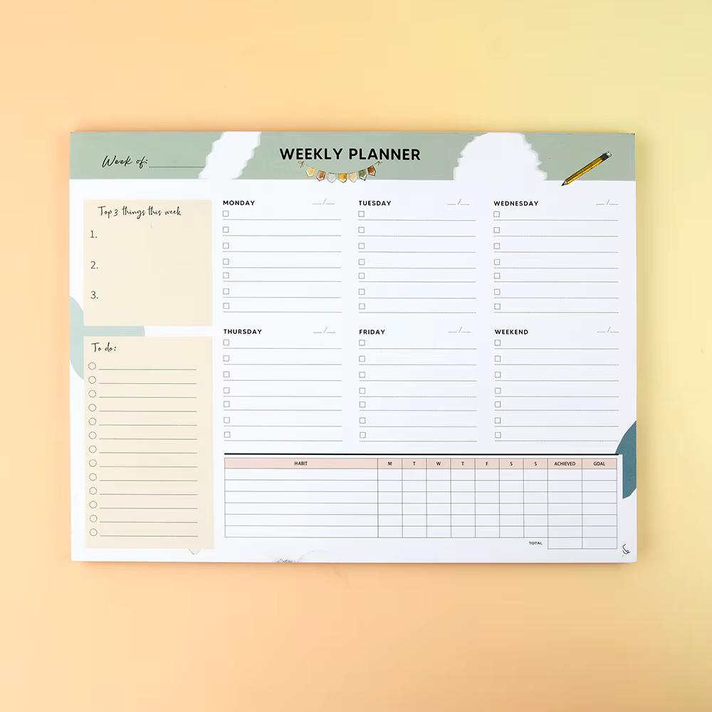 Undated Weekly Planner Pad with Habit Tracker & To-Do List – B5 Size - Image 9