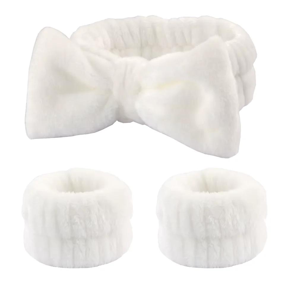 Luxurious Coral Fleece Skincare Headband & Wristband Set for Face Washing & Spa Rituals alternate
