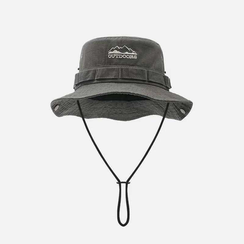 Unisex Mountain Range Embroidered Bucket Hat for Outdoor Adventures & Sun Protection - Image 6