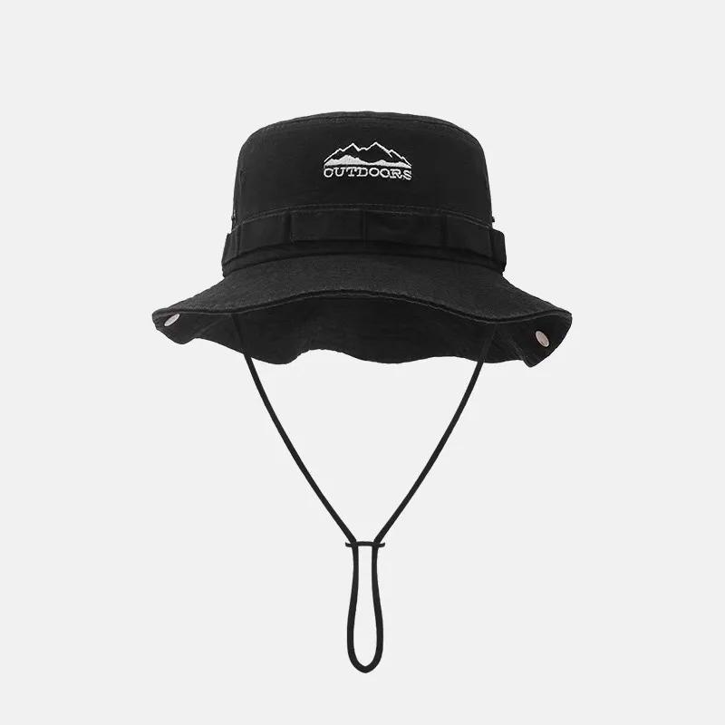 Unisex Mountain Range Embroidered Bucket Hat for Outdoor Adventures & Sun Protection - Image 8