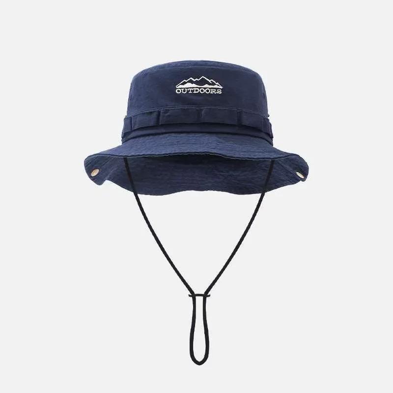 Unisex Mountain Range Embroidered Bucket Hat for Outdoor Adventures & Sun Protection - Image 9