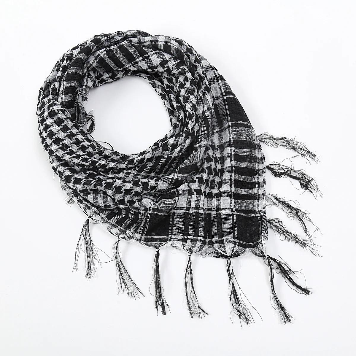 Versatile Unisex Plaid Shemagh Scarf with Tassels – All-Season Fashion Accessory - Image 6