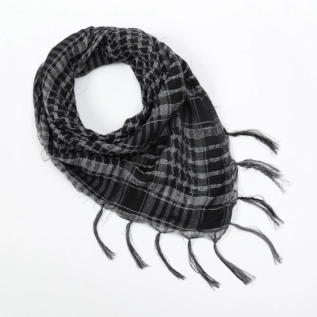 Versatile Unisex Plaid Shemagh Scarf with Tassels – All-Season Fashion Accessory - Image 9