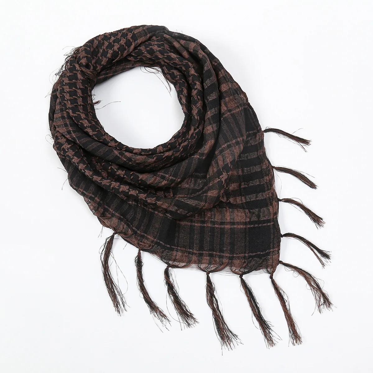 Versatile Unisex Plaid Shemagh Scarf with Tassels – All-Season Fashion Accessory - Image 12