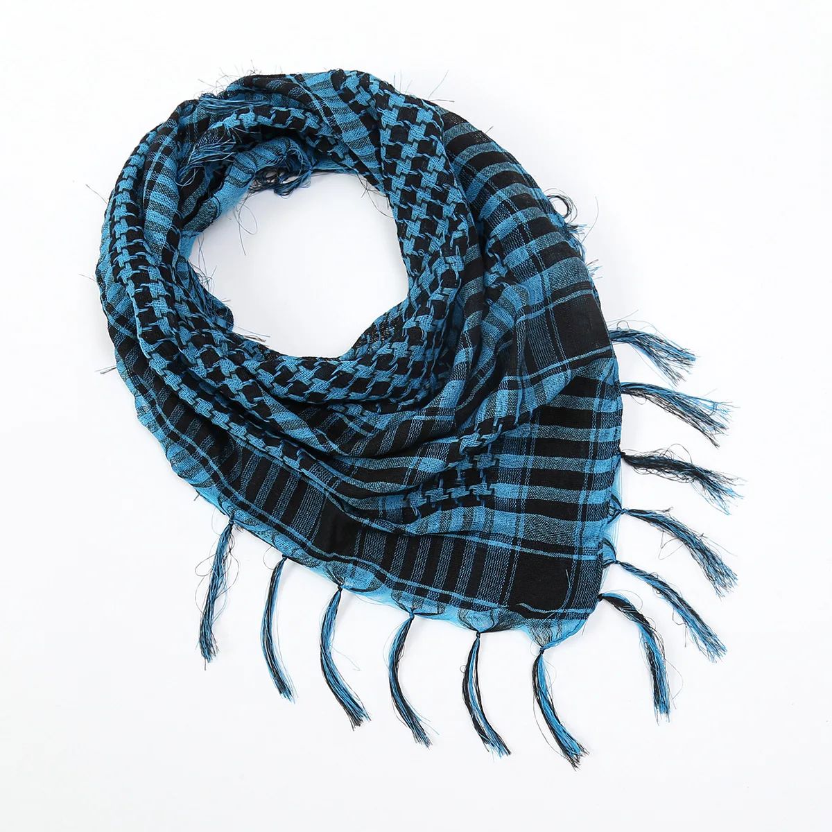 Versatile Unisex Plaid Shemagh Scarf with Tassels – All-Season Fashion Accessory - Image 14