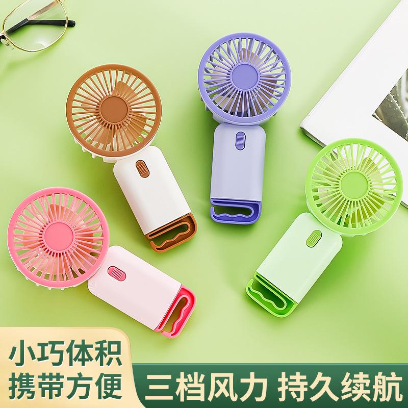 Portable USB Rechargeable Mini Handheld Fan with Stand — Personal Cooling for On-the-Go Comfort alternate